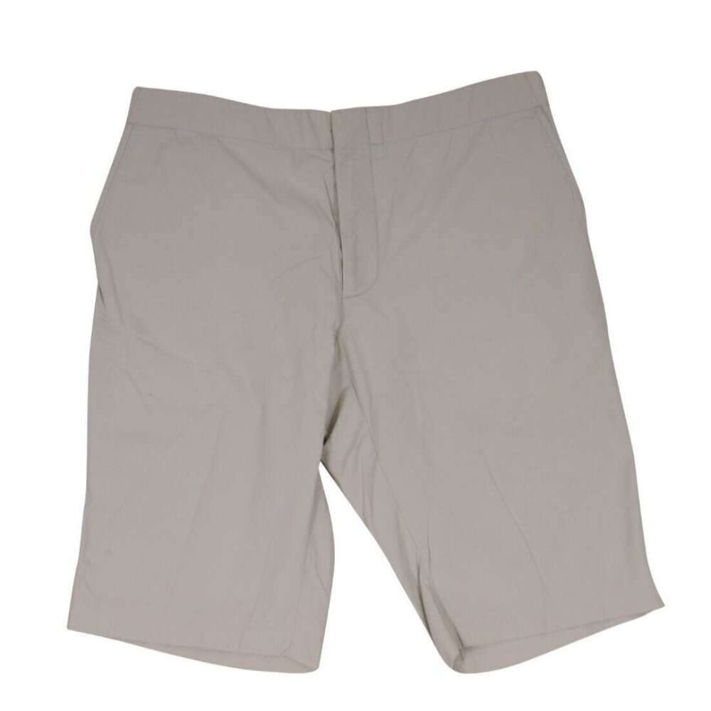 Lanvin Men Flat Front Bermuda Shorts Size 50 Medium Beige Tan 100% Cotton Summer